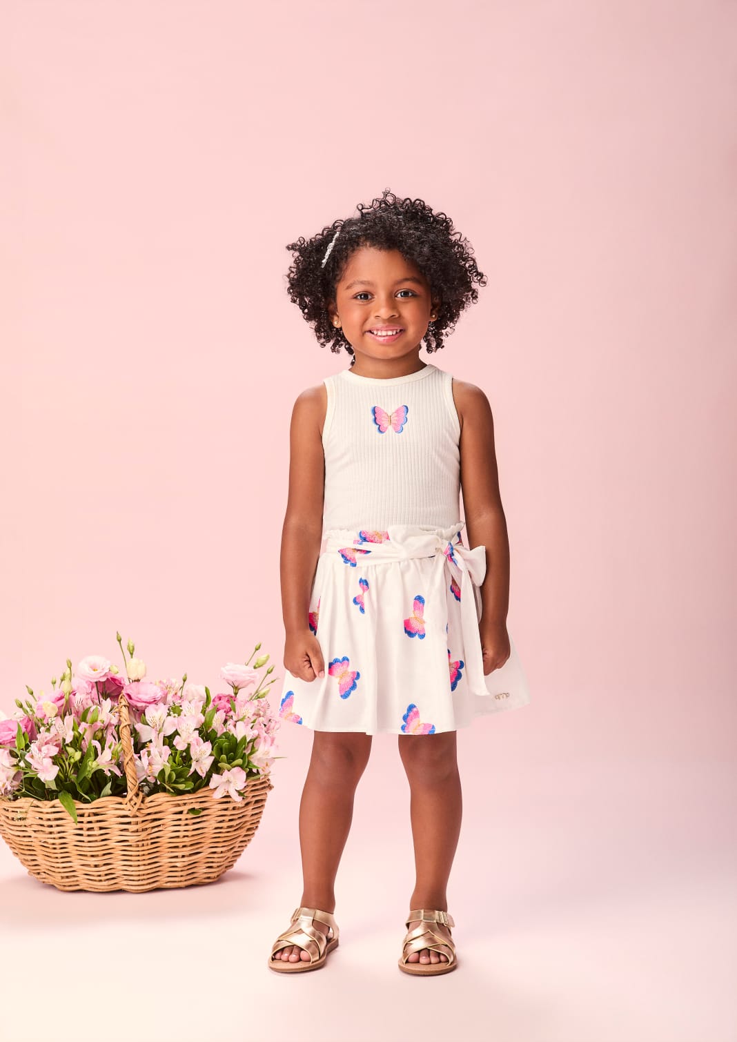 Conjunto Infantil Menina Branco Borboletas Momi