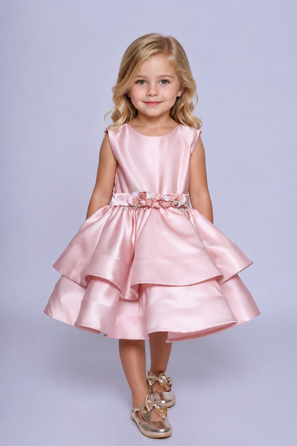 Vestido Infantil Saia Dupla Rosê Buá