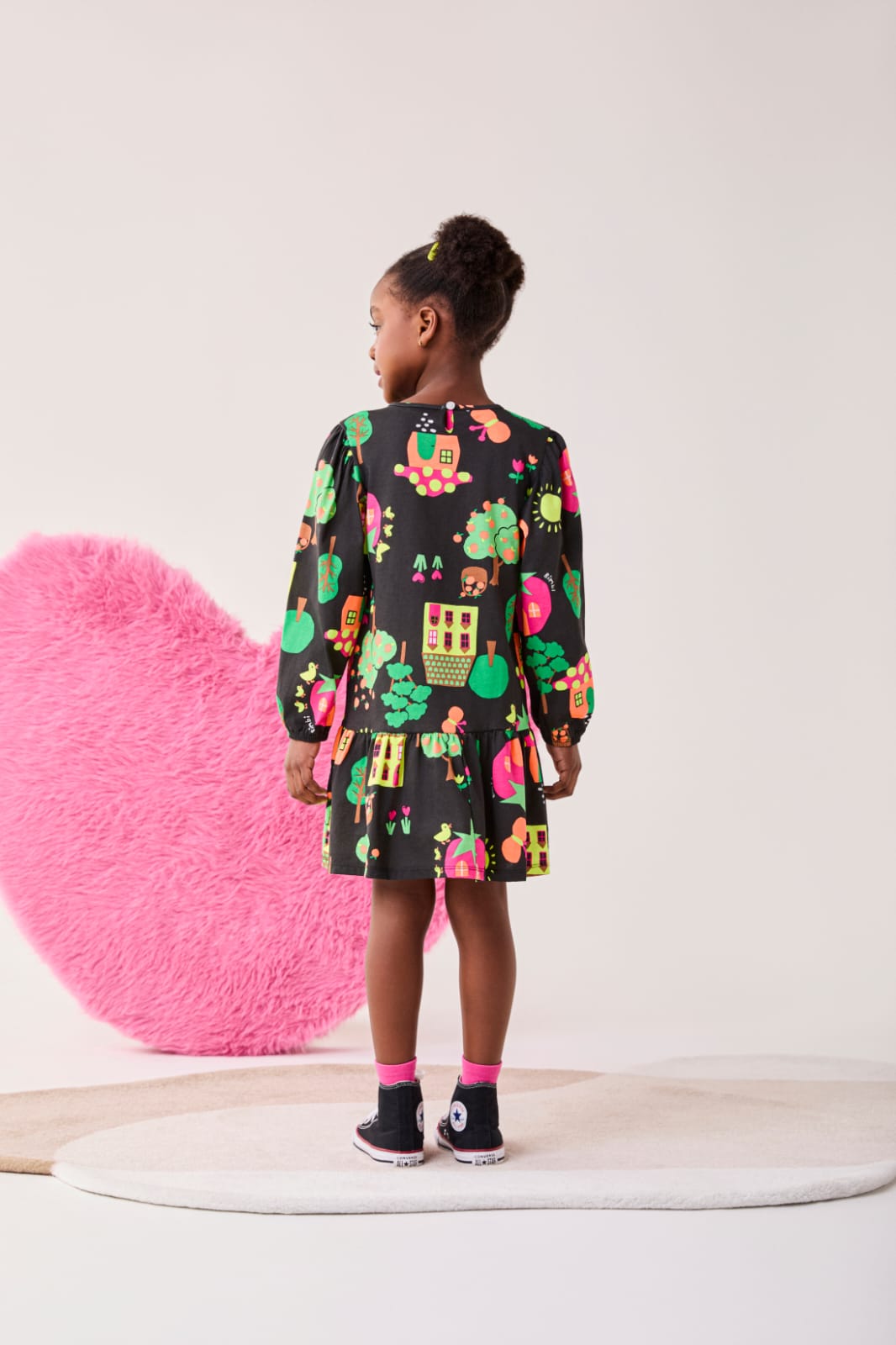 Vestido Infantil Preto Fazendinha Buá