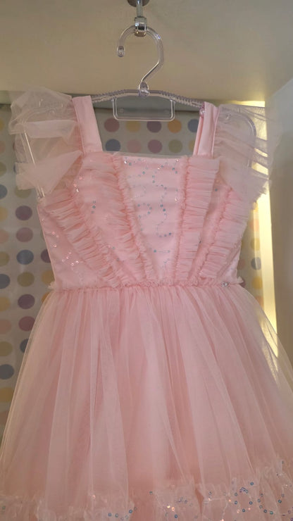 Vestido Infantil Rosa Coral Petit Cherie
