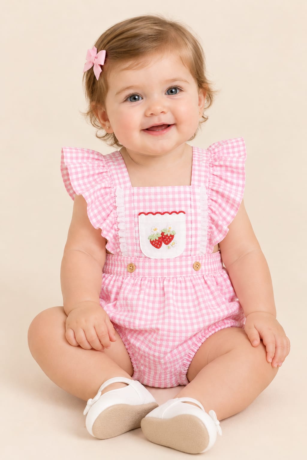 Romper Bebê Rosa Morango Buá
