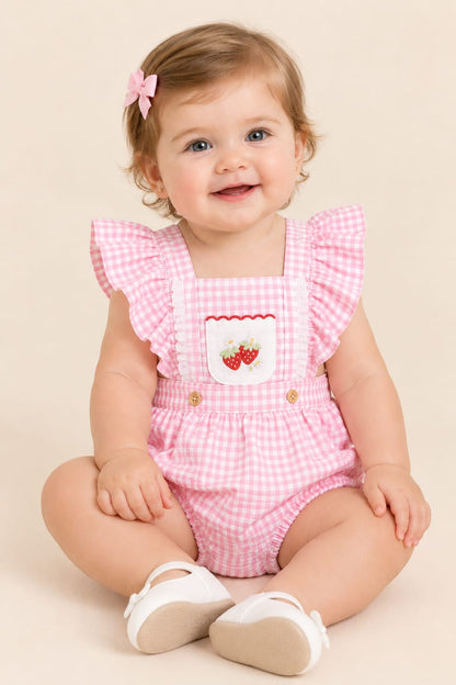 Romper Bebê Rosa Morango Buá