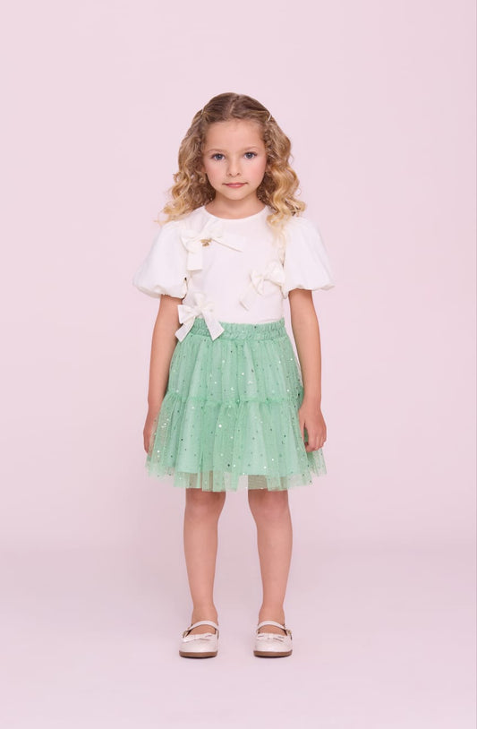Conjunto Infantil Saia Tule Buá