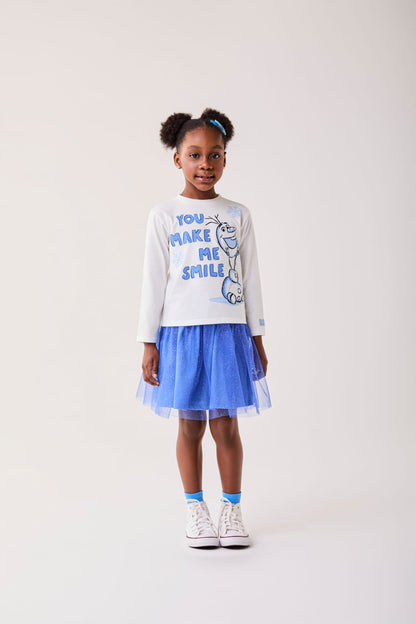 Conjunto Infantil Frozen Saia Tule Buá