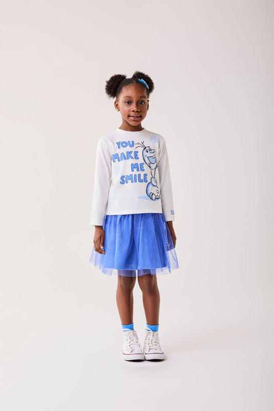 Conjunto Infantil Frozen Saia Tule Buá