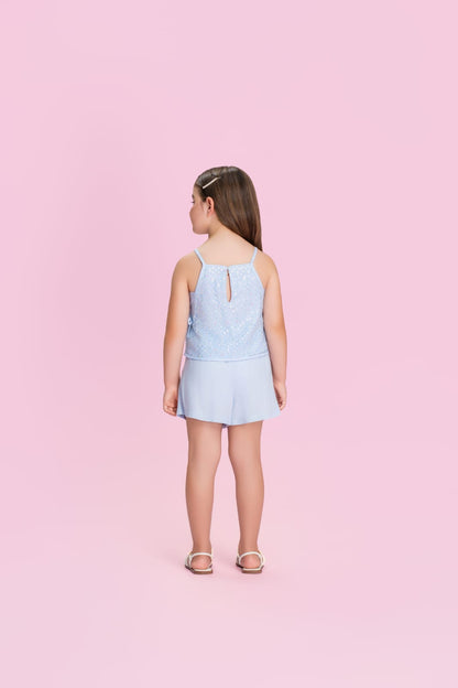 Conjunto Infantil Azul Paetês Petit Cherie