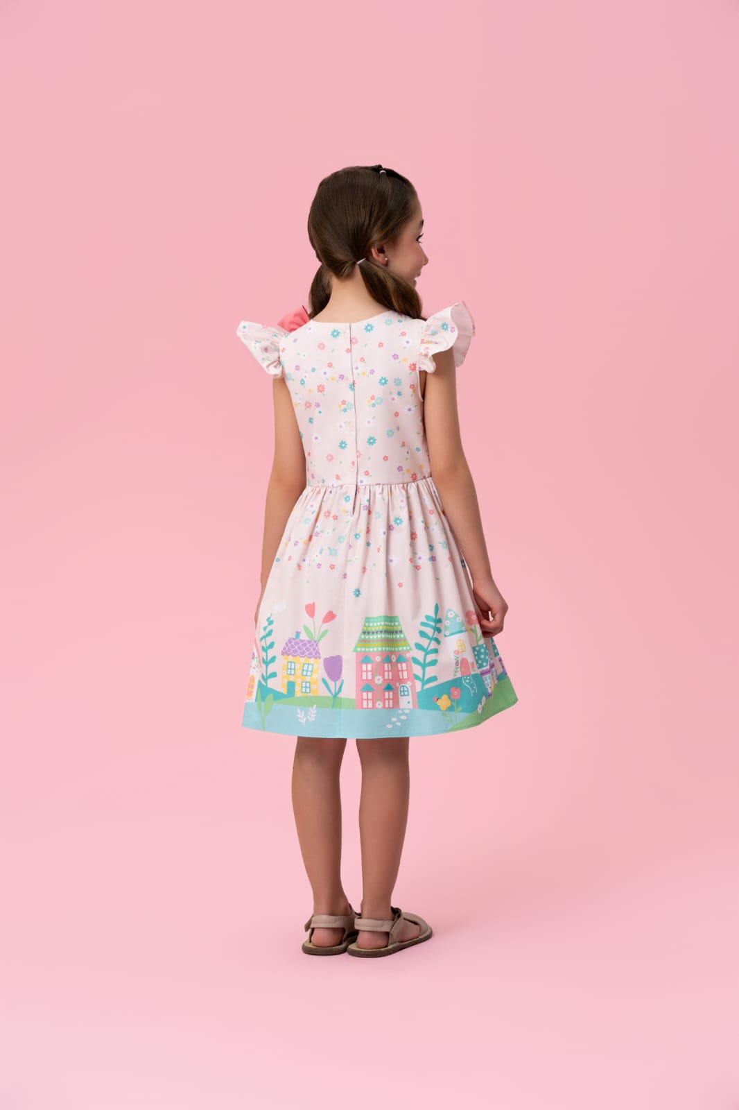 Vestido Infantil Rosa Lúdico Buá