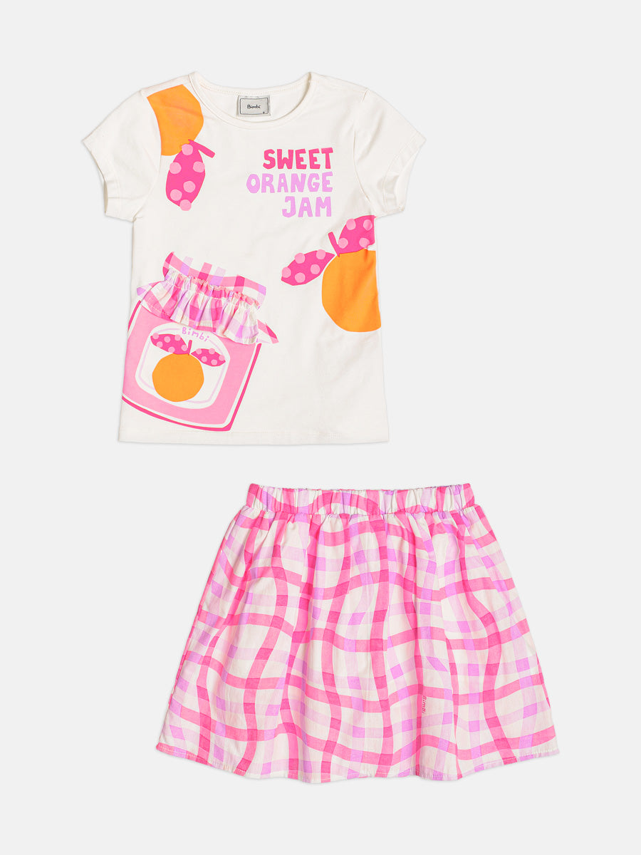 Conjunto Infantil Menina Xadrez Buá