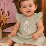 Vestido Bebê Casinha de Abelha Verde Buá