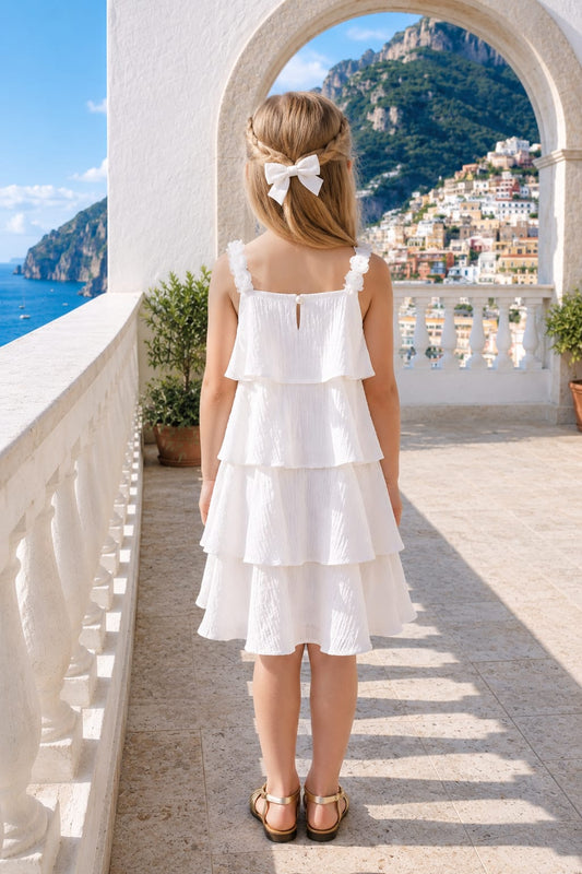 Vestido Infantil Off Babados Buá