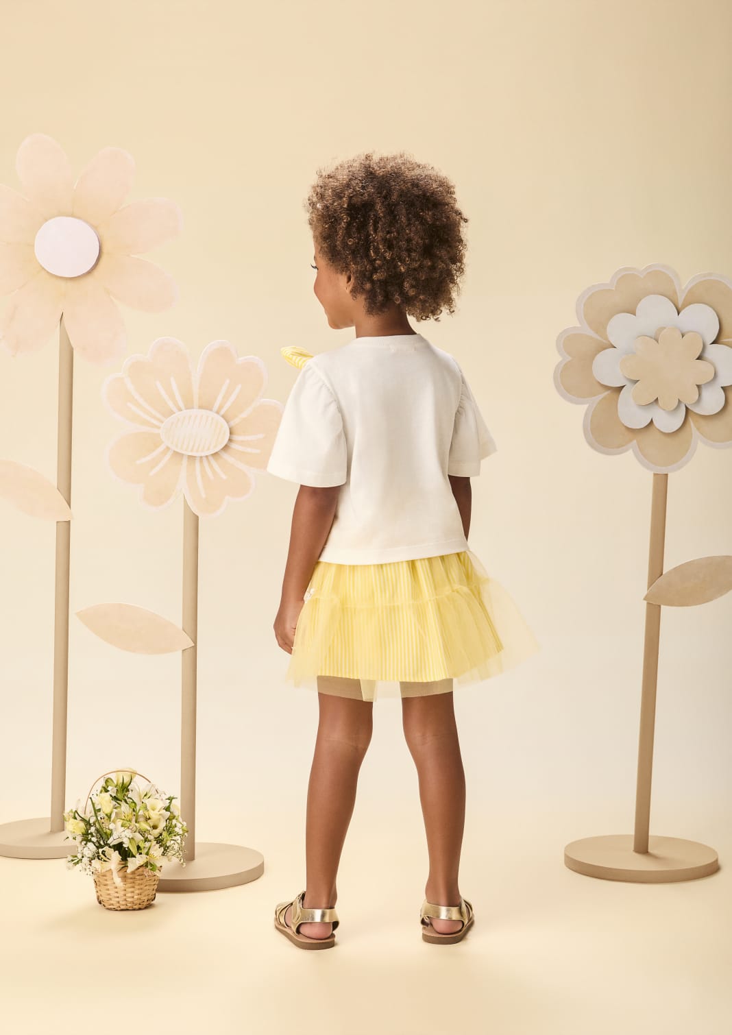 Conjunto Infantil Menina Amarelo Flor Momi