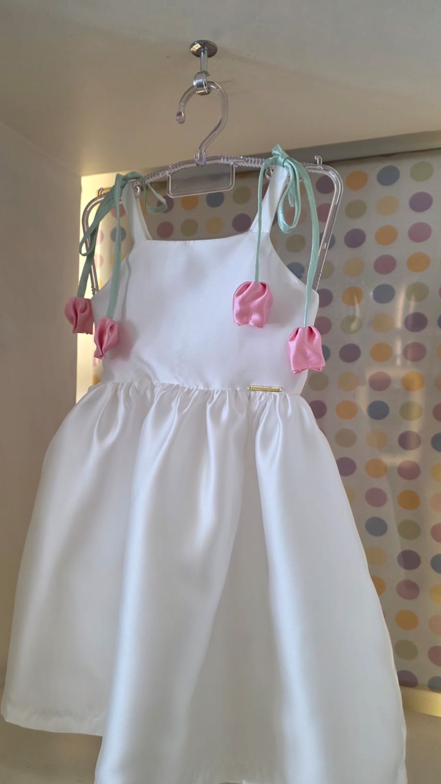 Vestido Infantil Branco Tulipas Buá