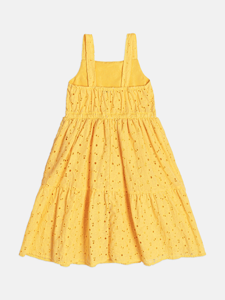 Vestido Infantil Menina Amarelo Laise Buá