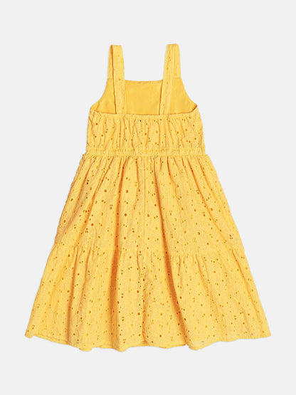 Vestido Infantil Menina Amarelo Laise Buá