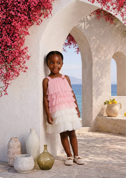 Vestido Infantil Degradê Rosa Buá