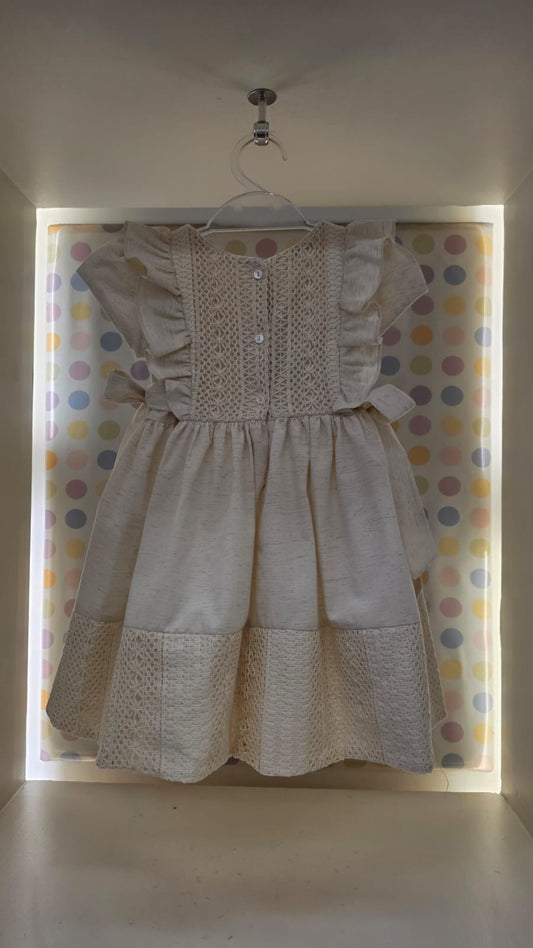 Vestido Bebê Renda Crochê Buá