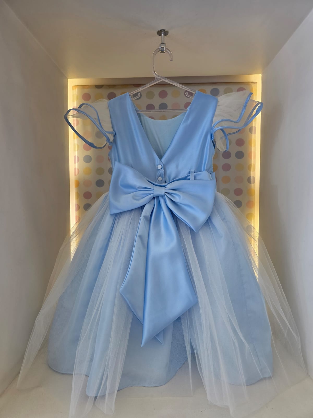 Vestido Infantil Azul Borboleta Buá