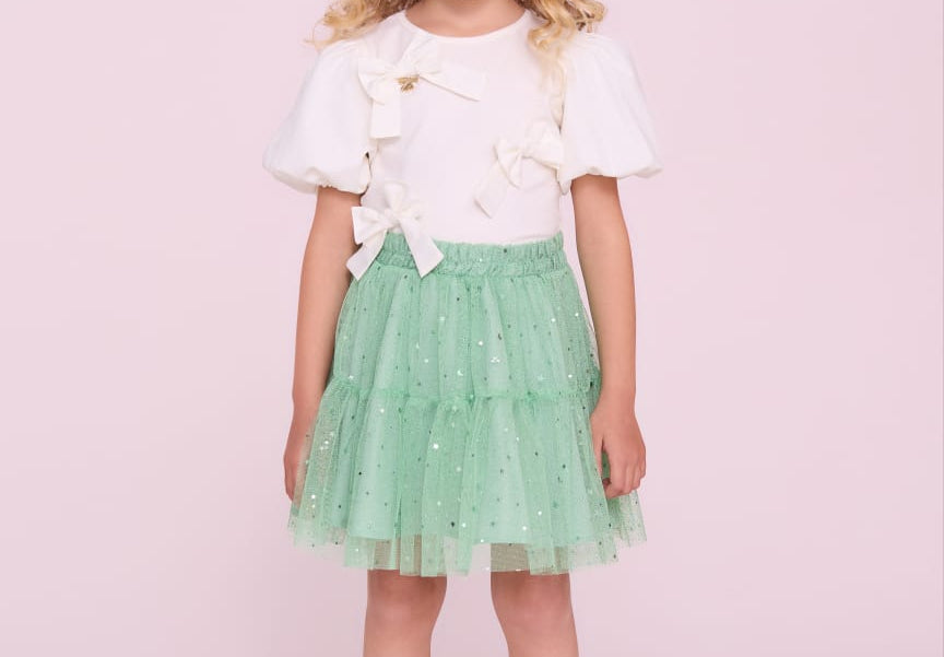 Conjunto Infantil Saia Tule Buá