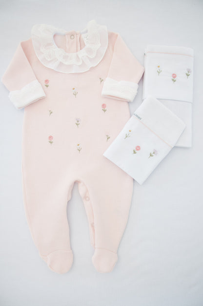 Macacão Bebê Jardim Sonhos Rosa Buá