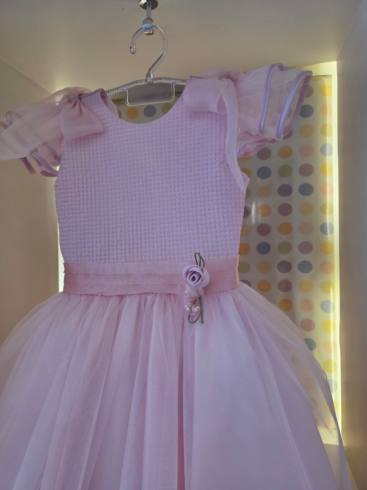 Vestido Infantil Festa Rosa Flor Buá