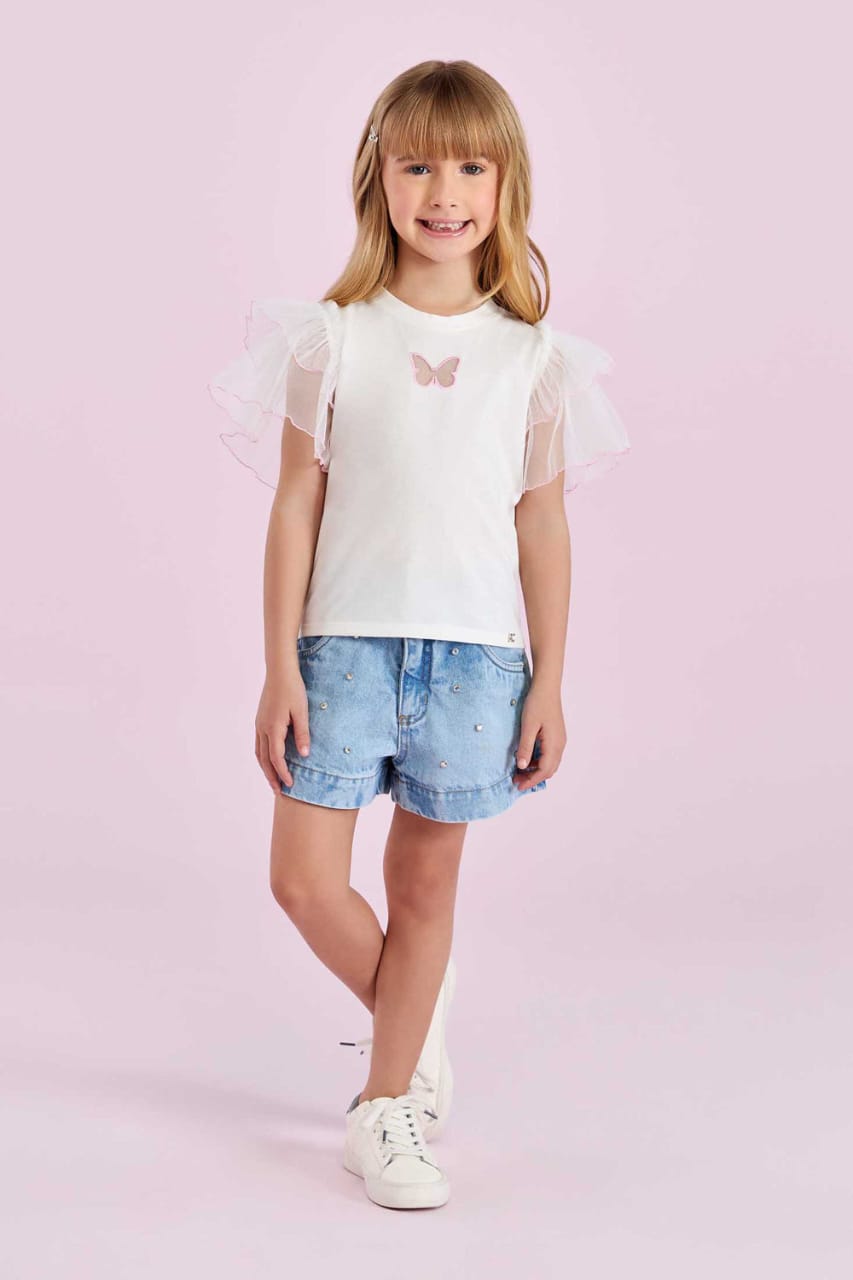 Blusa Off Borboleta Petit Cherie