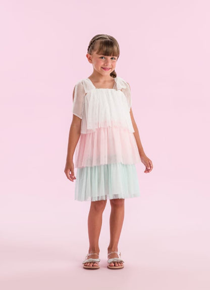 Vestido Infantil Babados Color Petit Cherie