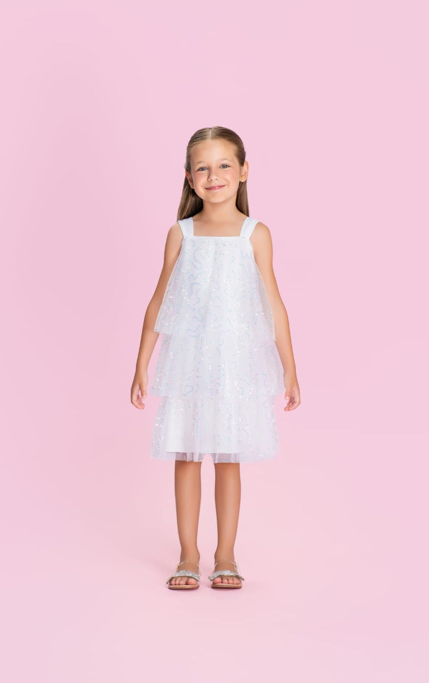 Vestido Infantil Camadas Branco Petit Cherie