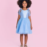 Vestido Infantil Azul Acetinado Petit Cherie