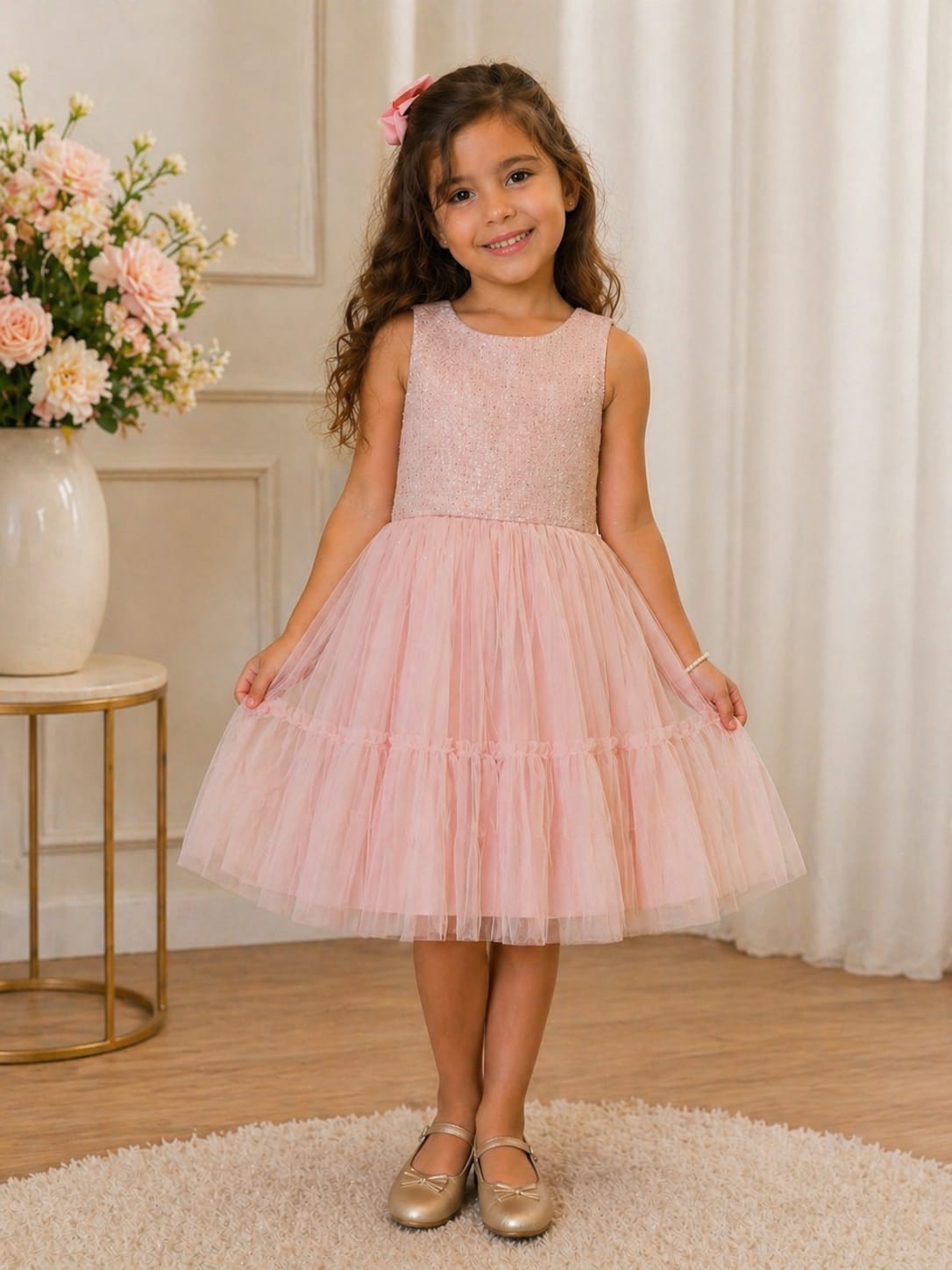 Vestido Infantil Tweed Brilho Petit Cherie