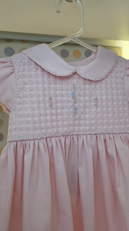 Vestido Bebê Rosa Flor Rococó Buá