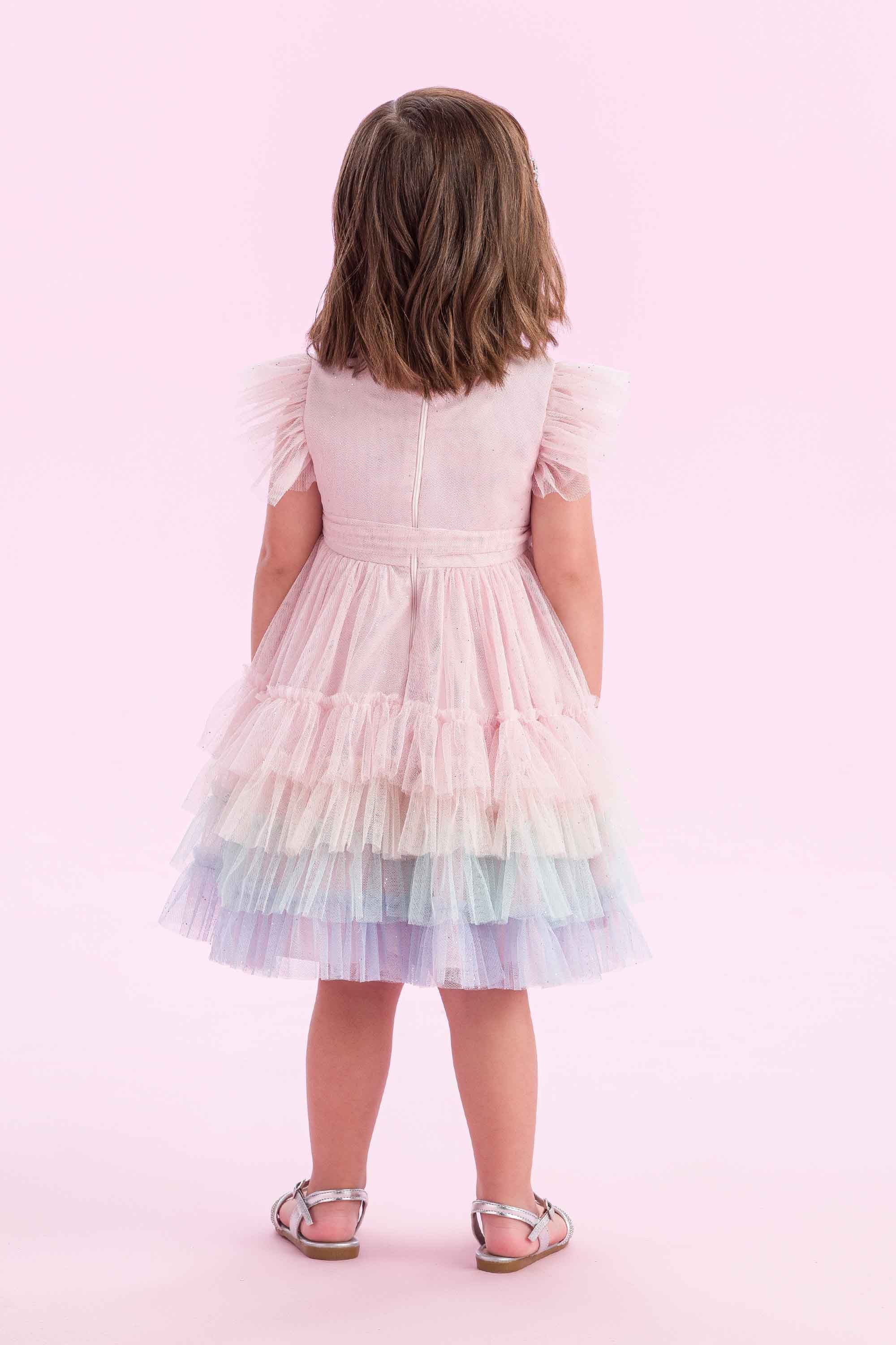 Vestido Infantil Festa Rosa Color Petit Cherie