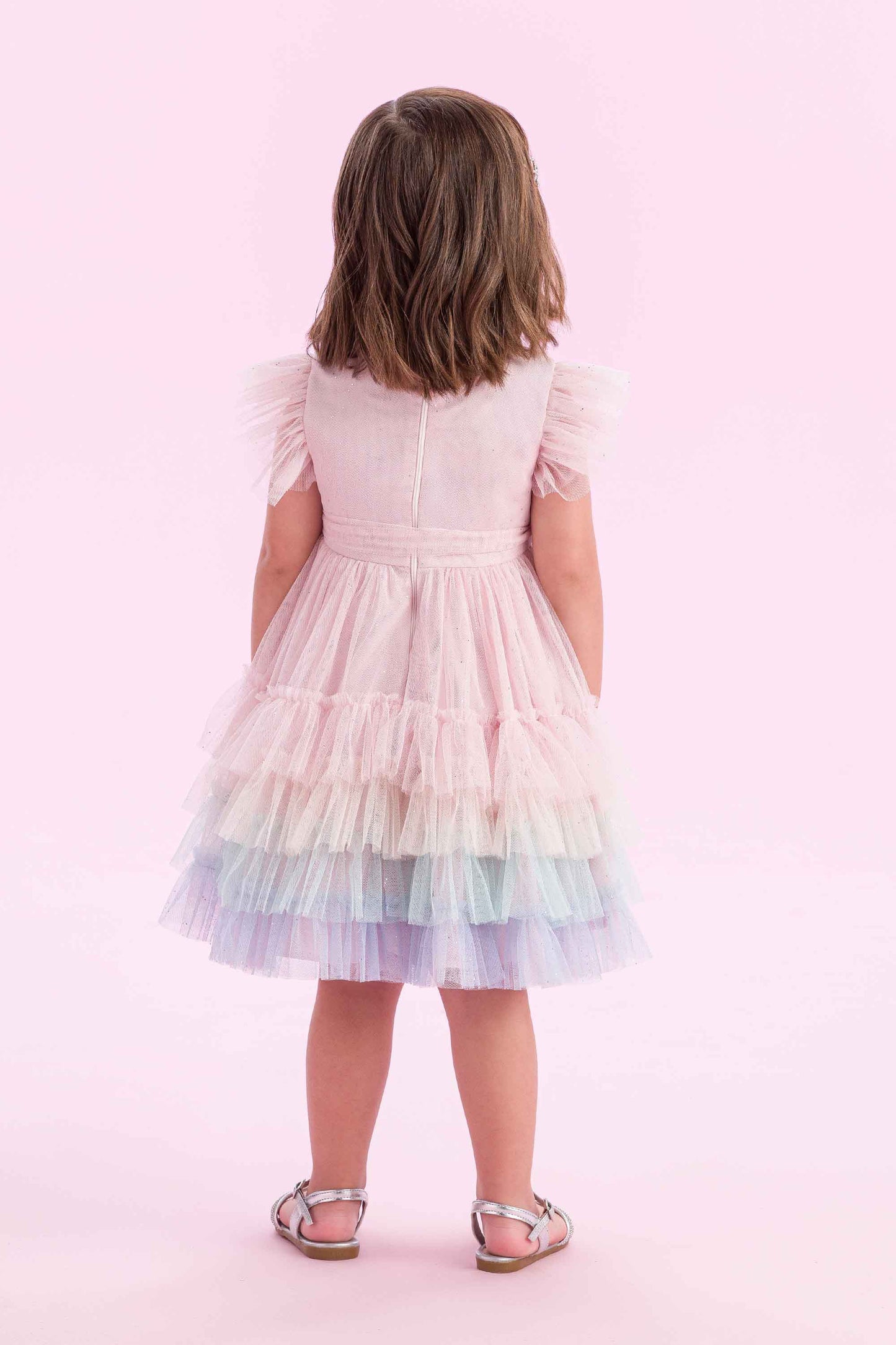 Vestido Infantil Festa Rosa Color Petit Cherie