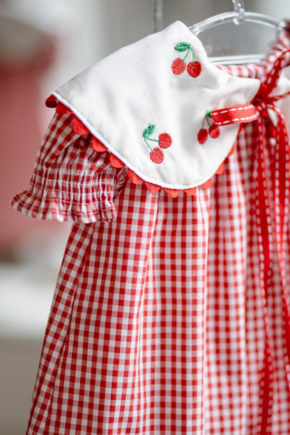 Vestido Bebê Vermelho Cerejas Buá