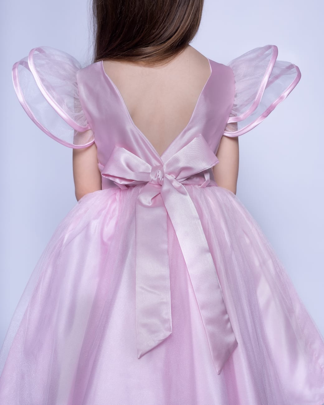 Vestido Infantil Festa Rosa Laço Buá