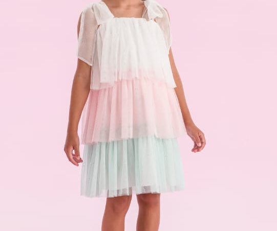Vestido Infantil Babados Color Petit Cherie