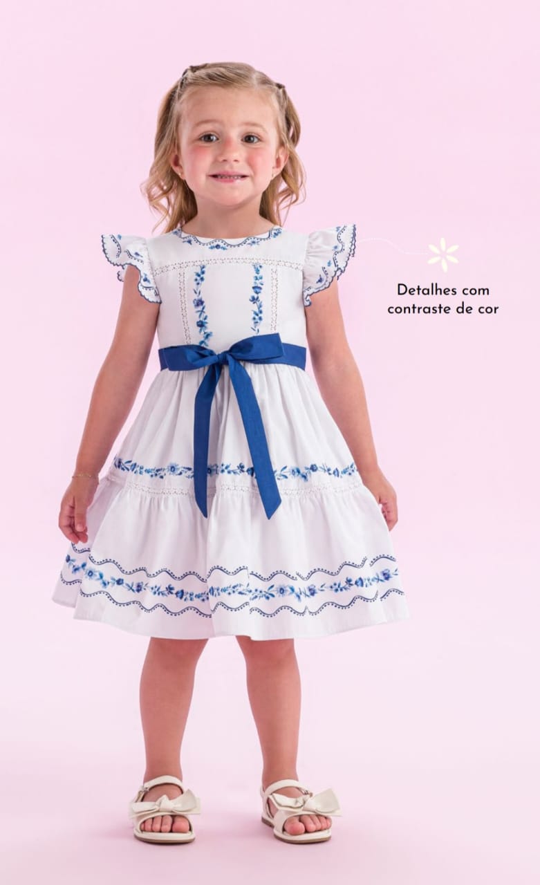 Vestido Branco Romântico Petit Cherie