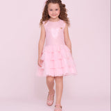 Vestido Infantil Rosa Brilho Buá