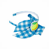 Tiara Infantil com Laço Vichy Limão Siri