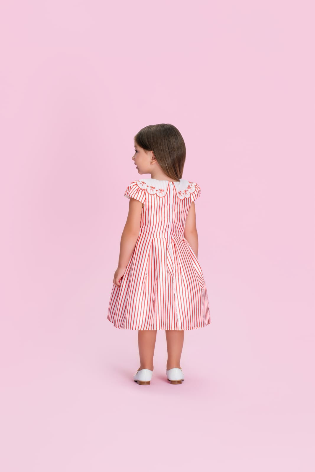 Vestido Infantil Vermelho Listrado Petit Cherie