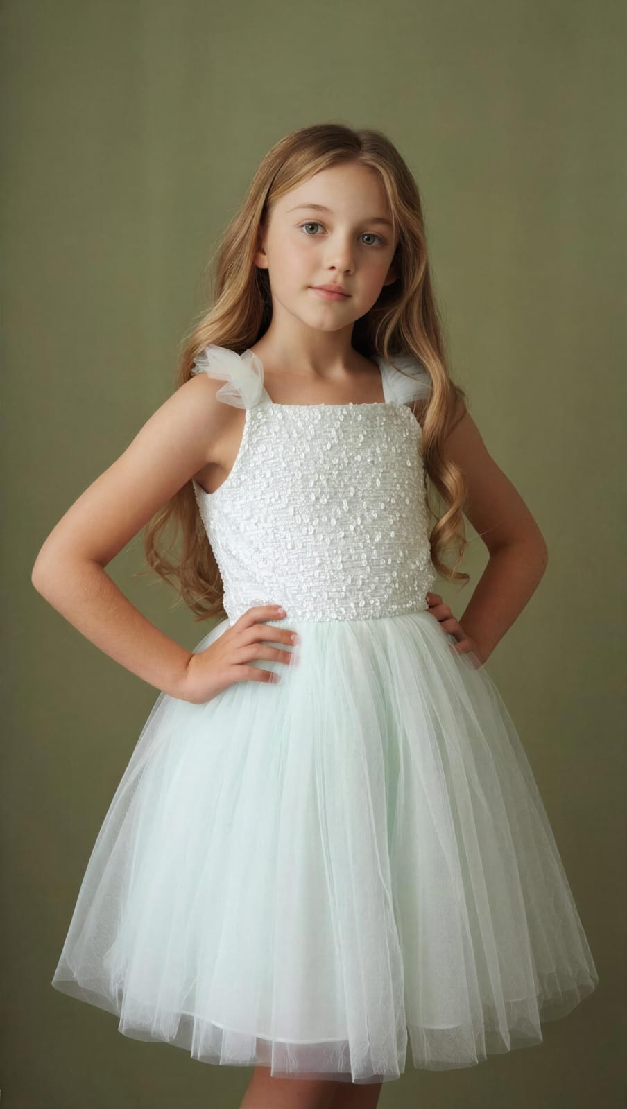 Vestido Infantil Verde Água Petit Cherie