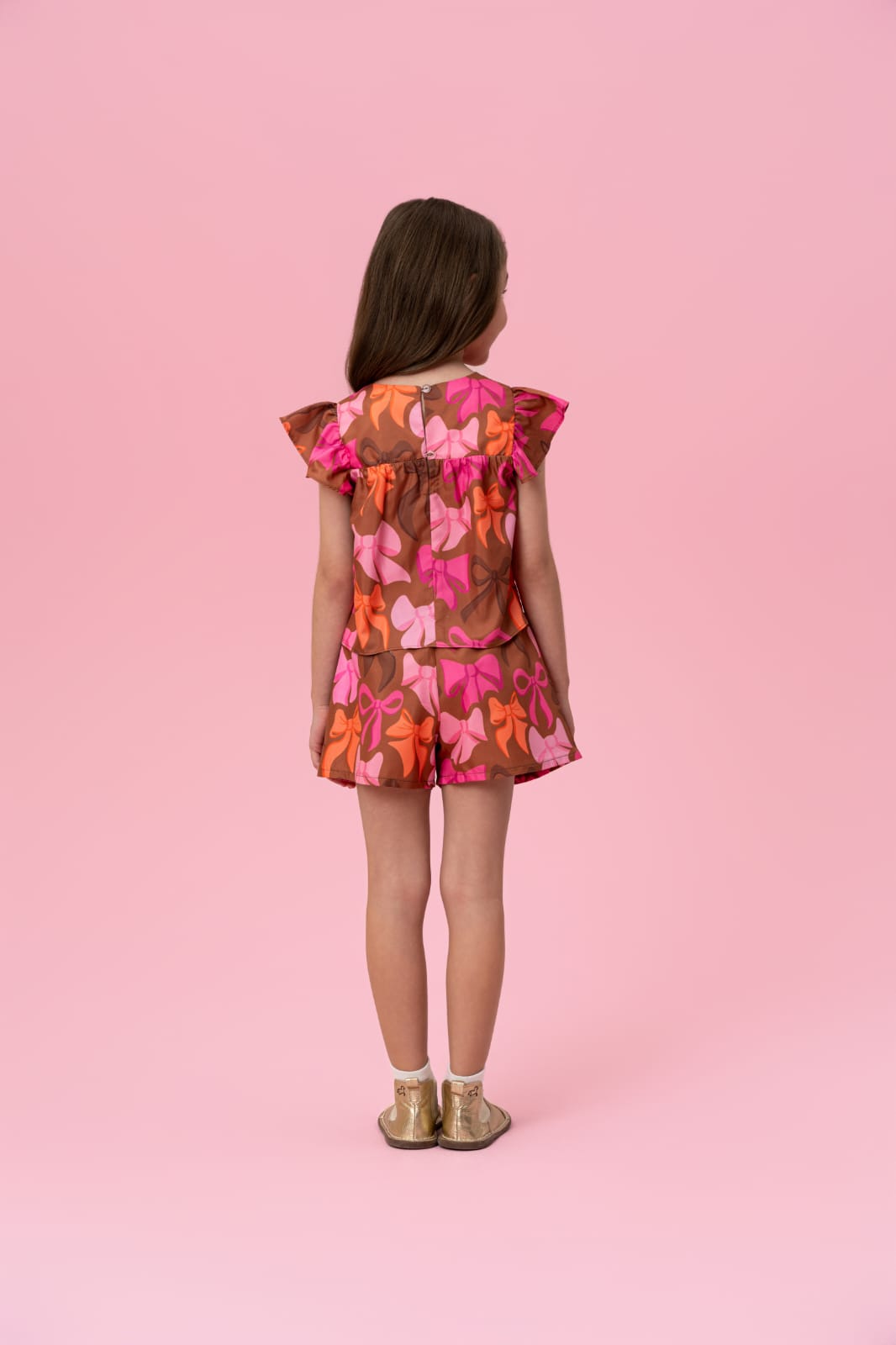 Conjunto Infantil Marrom Laços Buá