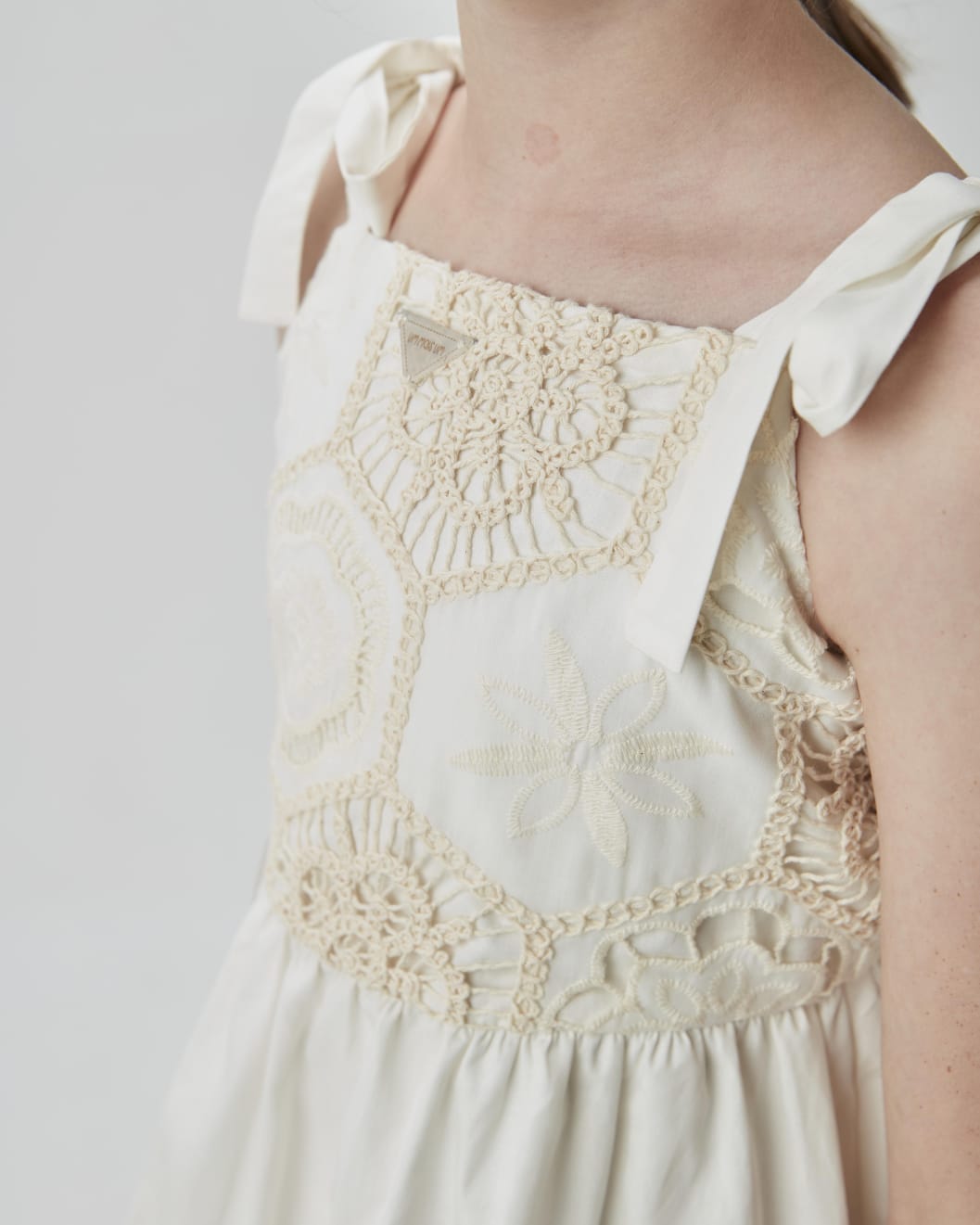 Vestido Infantil Off White Richilieu UM+UM