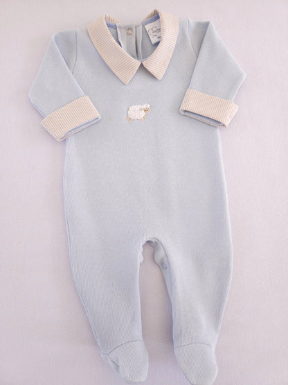 Macacão Bebê Ovelha Azul Buá
