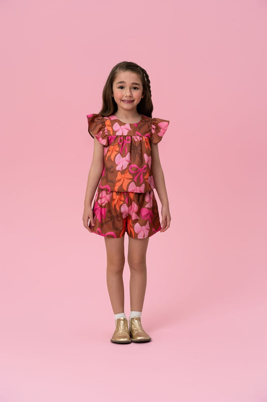 Conjunto Infantil Marrom Laços Buá