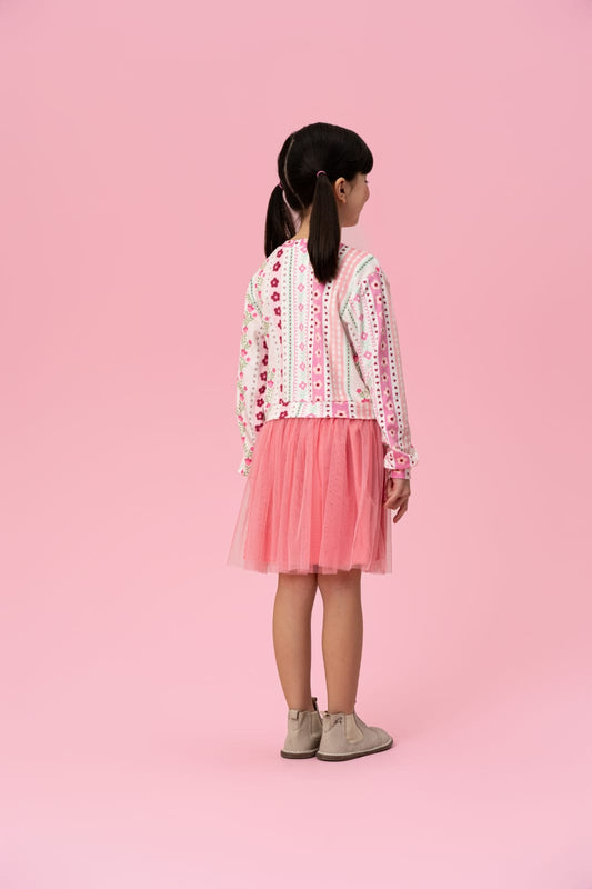 Vestido Infantil Plush Flores Mon Sucré
