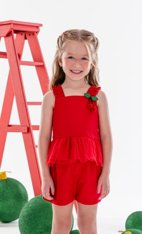 Conjunto Infantil Cereja Vermelho Mon Sucré
