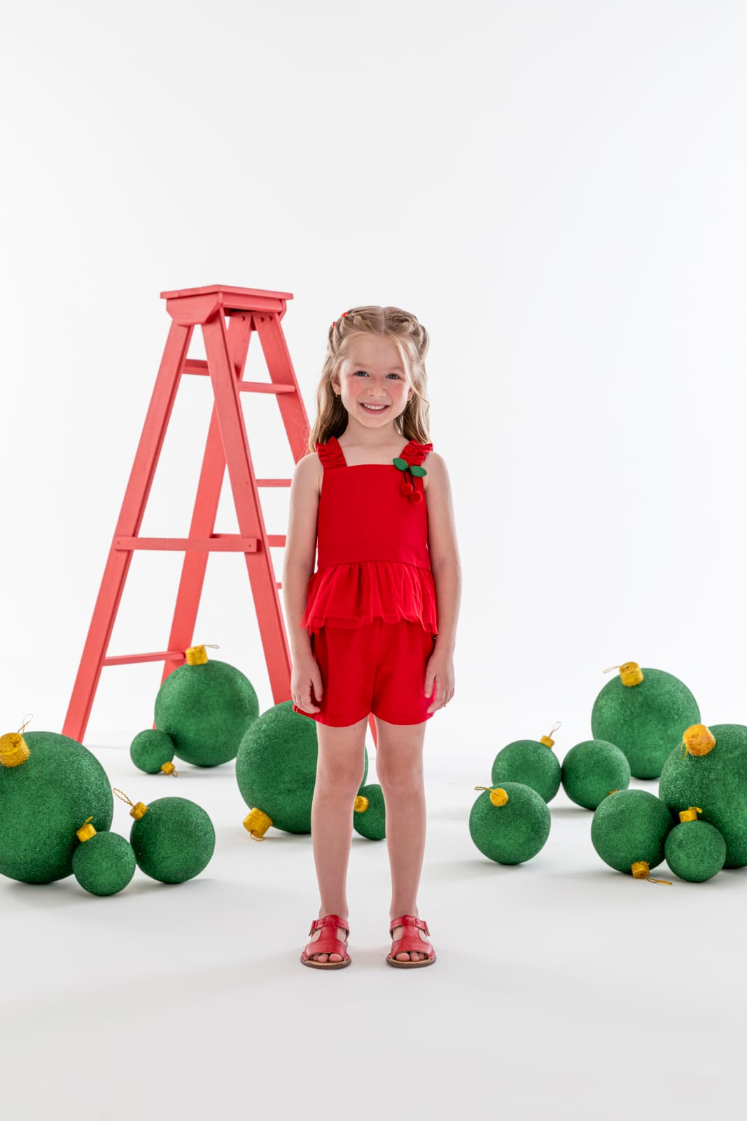 Conjunto Infantil Cereja Vermelho Mon Sucré