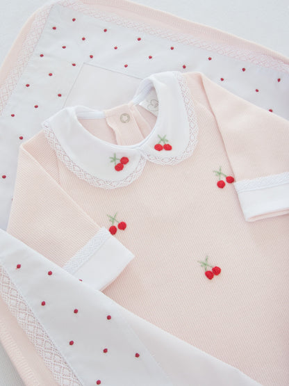 Macacão Bebê Cerejinha Rosa Buá