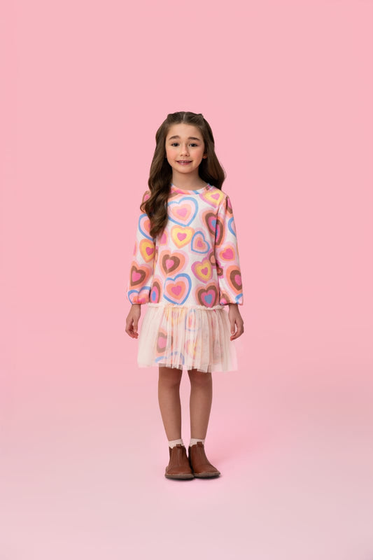 Vestido Infantil Plush Corações Buá