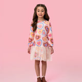 Vestido Infantil Plush Corações Buá